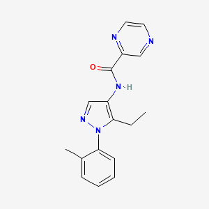 molecular formula C17H17N5O B7676371 N-[5-ethyl-1-(2-methylphenyl)pyrazol-4-yl]pyrazine-2-carboxamide 