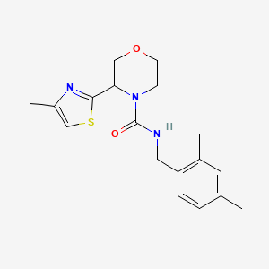 molecular formula C18H23N3O2S B7676501 N-[(2,4-dimethylphenyl)methyl]-3-(4-methyl-1,3-thiazol-2-yl)morpholine-4-carboxamide 