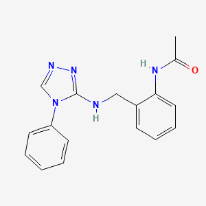 molecular formula C17H17N5O B7676567 N-[2-[[(4-phenyl-1,2,4-triazol-3-yl)amino]methyl]phenyl]acetamide 