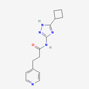 molecular formula C14H17N5O B7676801 N-(5-cyclobutyl-1H-1,2,4-triazol-3-yl)-3-pyridin-4-ylpropanamide 