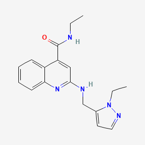 molecular formula C18H21N5O B7676894 N-ethyl-2-[(2-ethylpyrazol-3-yl)methylamino]quinoline-4-carboxamide 