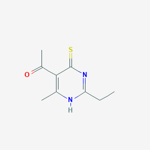 molecular formula C9H12N2OS B076770 1-(2-Ethyl-4-mercapto-6-methylpyrimidin-5-yl)ethanone CAS No. 13995-64-7