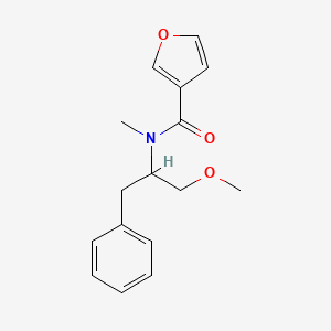 molecular formula C16H19NO3 B7677437 N-(1-methoxy-3-phenylpropan-2-yl)-N-methylfuran-3-carboxamide 