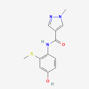 molecular formula C12H13N3O2S B7678033 N-(4-hydroxy-2-methylsulfanylphenyl)-1-methylpyrazole-4-carboxamide 