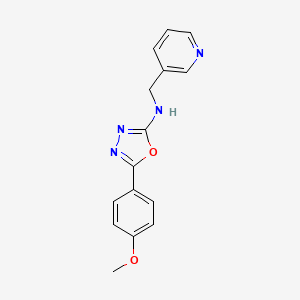 molecular formula C15H14N4O2 B7678085 5-(4-methoxyphenyl)-N-(pyridin-3-ylmethyl)-1,3,4-oxadiazol-2-amine 