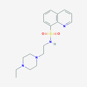 molecular formula C17H24N4O2S B7678147 N-[2-(4-ethylpiperazin-1-yl)ethyl]quinoline-8-sulfonamide 