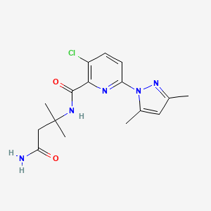 molecular formula C16H20ClN5O2 B7678161 N-(4-amino-2-methyl-4-oxobutan-2-yl)-3-chloro-6-(3,5-dimethylpyrazol-1-yl)pyridine-2-carboxamide 