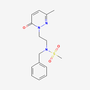 molecular formula C15H19N3O3S B7678225 N-benzyl-N-[2-(3-methyl-6-oxopyridazin-1-yl)ethyl]methanesulfonamide 