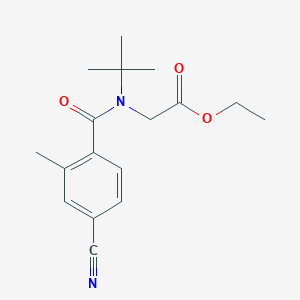 molecular formula C17H22N2O3 B7678234 Ethyl 2-[tert-butyl-(4-cyano-2-methylbenzoyl)amino]acetate 