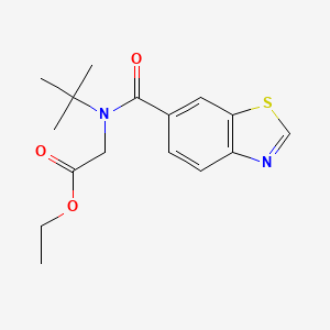 molecular formula C16H20N2O3S B7678276 Ethyl 2-[1,3-benzothiazole-6-carbonyl(tert-butyl)amino]acetate 