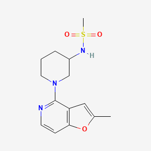 molecular formula C14H19N3O3S B7678289 N-[1-(2-methylfuro[3,2-c]pyridin-4-yl)piperidin-3-yl]methanesulfonamide 