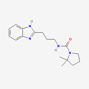 molecular formula C17H24N4O B7678323 N-[3-(1H-benzimidazol-2-yl)propyl]-2,2-dimethylpyrrolidine-1-carboxamide 
