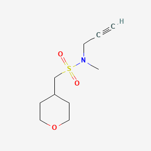 molecular formula C10H17NO3S B7678340 N-methyl-1-(oxan-4-yl)-N-prop-2-ynylmethanesulfonamide 