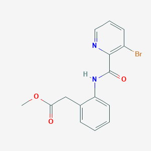 molecular formula C15H13BrN2O3 B7678356 Methyl 2-[2-[(3-bromopyridine-2-carbonyl)amino]phenyl]acetate 