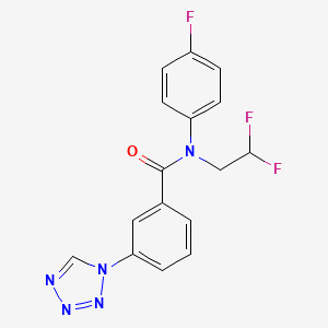 molecular formula C16H12F3N5O B7678369 N-(2,2-difluoroethyl)-N-(4-fluorophenyl)-3-(tetrazol-1-yl)benzamide 