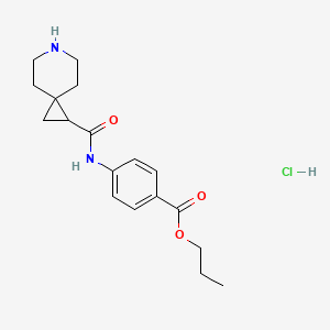 molecular formula C18H25ClN2O3 B7678394 Propyl 4-(6-azaspiro[2.5]octane-2-carbonylamino)benzoate;hydrochloride 
