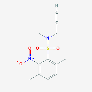 molecular formula C12H14N2O4S B7678422 N,3,6-trimethyl-2-nitro-N-prop-2-ynylbenzenesulfonamide 