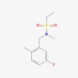 molecular formula C11H16FNO2S B7678423 N-[(5-fluoro-2-methylphenyl)methyl]-N-methylethanesulfonamide 