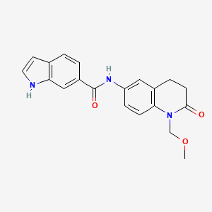 molecular formula C20H19N3O3 B7678425 N-[1-(methoxymethyl)-2-oxo-3,4-dihydroquinolin-6-yl]-1H-indole-6-carboxamide 