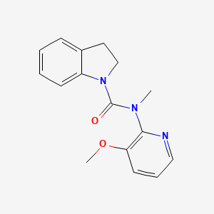molecular formula C16H17N3O2 B7678535 N-(3-methoxypyridin-2-yl)-N-methyl-2,3-dihydroindole-1-carboxamide 