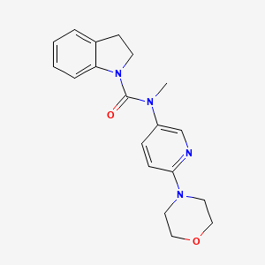 molecular formula C19H22N4O2 B7678573 N-methyl-N-(6-morpholin-4-ylpyridin-3-yl)-2,3-dihydroindole-1-carboxamide 