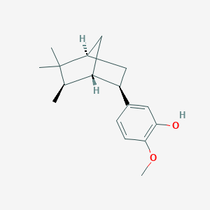 molecular formula C17H24O2 B076786 Phenol, 2-methoxy-5-((1R,2S,4R,6S)-5,5,6-trimethylbicyclo(2.2.1)hept-2-yl)-, rel- CAS No. 13746-57-1