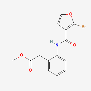 molecular formula C14H12BrNO4 B7678609 Methyl 2-[2-[(2-bromofuran-3-carbonyl)amino]phenyl]acetate 