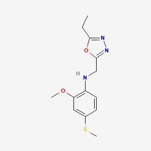 molecular formula C13H17N3O2S B7678615 N-[(5-ethyl-1,3,4-oxadiazol-2-yl)methyl]-2-methoxy-4-methylsulfanylaniline 