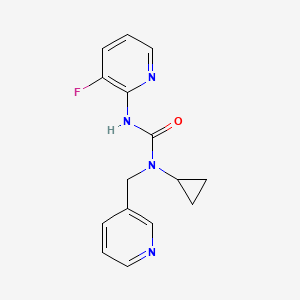 molecular formula C15H15FN4O B7678653 1-Cyclopropyl-3-(3-fluoropyridin-2-yl)-1-(pyridin-3-ylmethyl)urea 