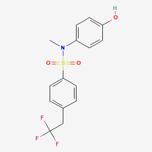 molecular formula C15H14F3NO3S B7678654 N-(4-hydroxyphenyl)-N-methyl-4-(2,2,2-trifluoroethyl)benzenesulfonamide 