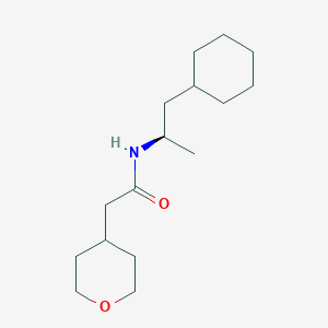molecular formula C16H29NO2 B7678689 N-[(2R)-1-cyclohexylpropan-2-yl]-2-(oxan-4-yl)acetamide 