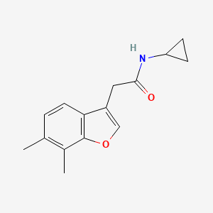 molecular formula C15H17NO2 B7678697 N-cyclopropyl-2-(6,7-dimethyl-1-benzofuran-3-yl)acetamide 