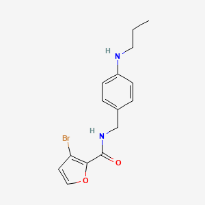 molecular formula C15H17BrN2O2 B7678710 3-bromo-N-[[4-(propylamino)phenyl]methyl]furan-2-carboxamide 
