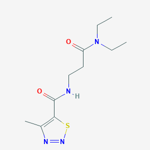 molecular formula C11H18N4O2S B7678757 N-[3-(diethylamino)-3-oxopropyl]-4-methylthiadiazole-5-carboxamide 