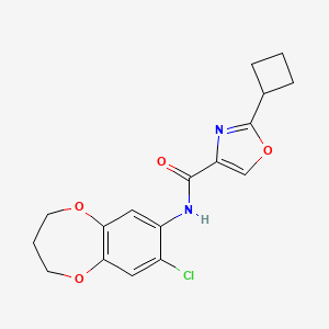molecular formula C17H17ClN2O4 B7678819 N-(7-chloro-3,4-dihydro-2H-1,5-benzodioxepin-8-yl)-2-cyclobutyl-1,3-oxazole-4-carboxamide 