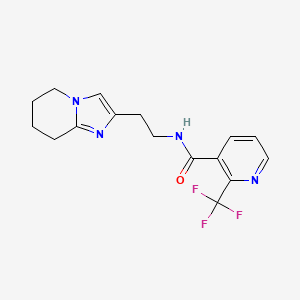 molecular formula C16H17F3N4O B7678945 N-[2-(5,6,7,8-tetrahydroimidazo[1,2-a]pyridin-2-yl)ethyl]-2-(trifluoromethyl)pyridine-3-carboxamide 