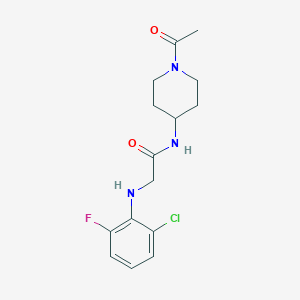 molecular formula C15H19ClFN3O2 B7679033 N-(1-acetylpiperidin-4-yl)-2-(2-chloro-6-fluoroanilino)acetamide 