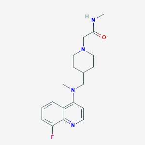 molecular formula C19H25FN4O B7679034 2-[4-[[(8-fluoroquinolin-4-yl)-methylamino]methyl]piperidin-1-yl]-N-methylacetamide 