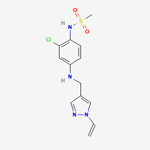 molecular formula C13H15ClN4O2S B7679050 N-[2-chloro-4-[(1-ethenylpyrazol-4-yl)methylamino]phenyl]methanesulfonamide 
