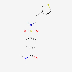 molecular formula C15H18N2O3S2 B7679087 N,N-dimethyl-4-(2-thiophen-3-ylethylsulfamoyl)benzamide 