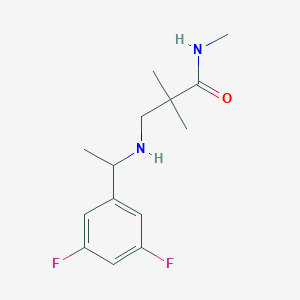 molecular formula C14H20F2N2O B7679107 3-[1-(3,5-difluorophenyl)ethylamino]-N,2,2-trimethylpropanamide 