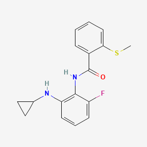 molecular formula C17H17FN2OS B7679130 N-[2-(cyclopropylamino)-6-fluorophenyl]-2-methylsulfanylbenzamide 