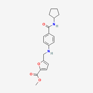 molecular formula C19H22N2O4 B7679167 Methyl 5-[[4-(cyclopentylcarbamoyl)anilino]methyl]furan-2-carboxylate 