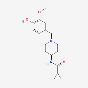 molecular formula C17H24N2O3 B7679181 N-[1-[(4-hydroxy-3-methoxyphenyl)methyl]piperidin-4-yl]cyclopropanecarboxamide 