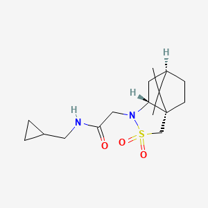 molecular formula C16H26N2O3S B7679209 N-(cyclopropylmethyl)-2-[(1S,5R,7R)-10,10-dimethyl-3,3-dioxo-3lambda6-thia-4-azatricyclo[5.2.1.01,5]decan-4-yl]acetamide 