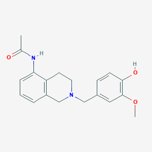 molecular formula C19H22N2O3 B7679221 N-[2-[(4-hydroxy-3-methoxyphenyl)methyl]-3,4-dihydro-1H-isoquinolin-5-yl]acetamide 