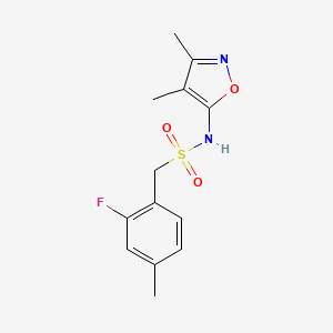 molecular formula C13H15FN2O3S B7679282 N-(3,4-dimethyl-1,2-oxazol-5-yl)-1-(2-fluoro-4-methylphenyl)methanesulfonamide 