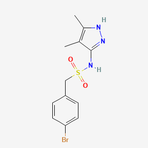 molecular formula C12H14BrN3O2S B7679294 1-(4-bromophenyl)-N-(4,5-dimethyl-1H-pyrazol-3-yl)methanesulfonamide 
