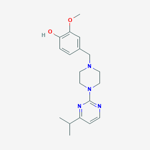 molecular formula C19H26N4O2 B7679393 2-Methoxy-4-[[4-(4-propan-2-ylpyrimidin-2-yl)piperazin-1-yl]methyl]phenol 