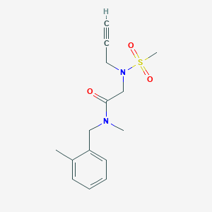 molecular formula C15H20N2O3S B7679417 N-methyl-N-[(2-methylphenyl)methyl]-2-[methylsulfonyl(prop-2-ynyl)amino]acetamide 